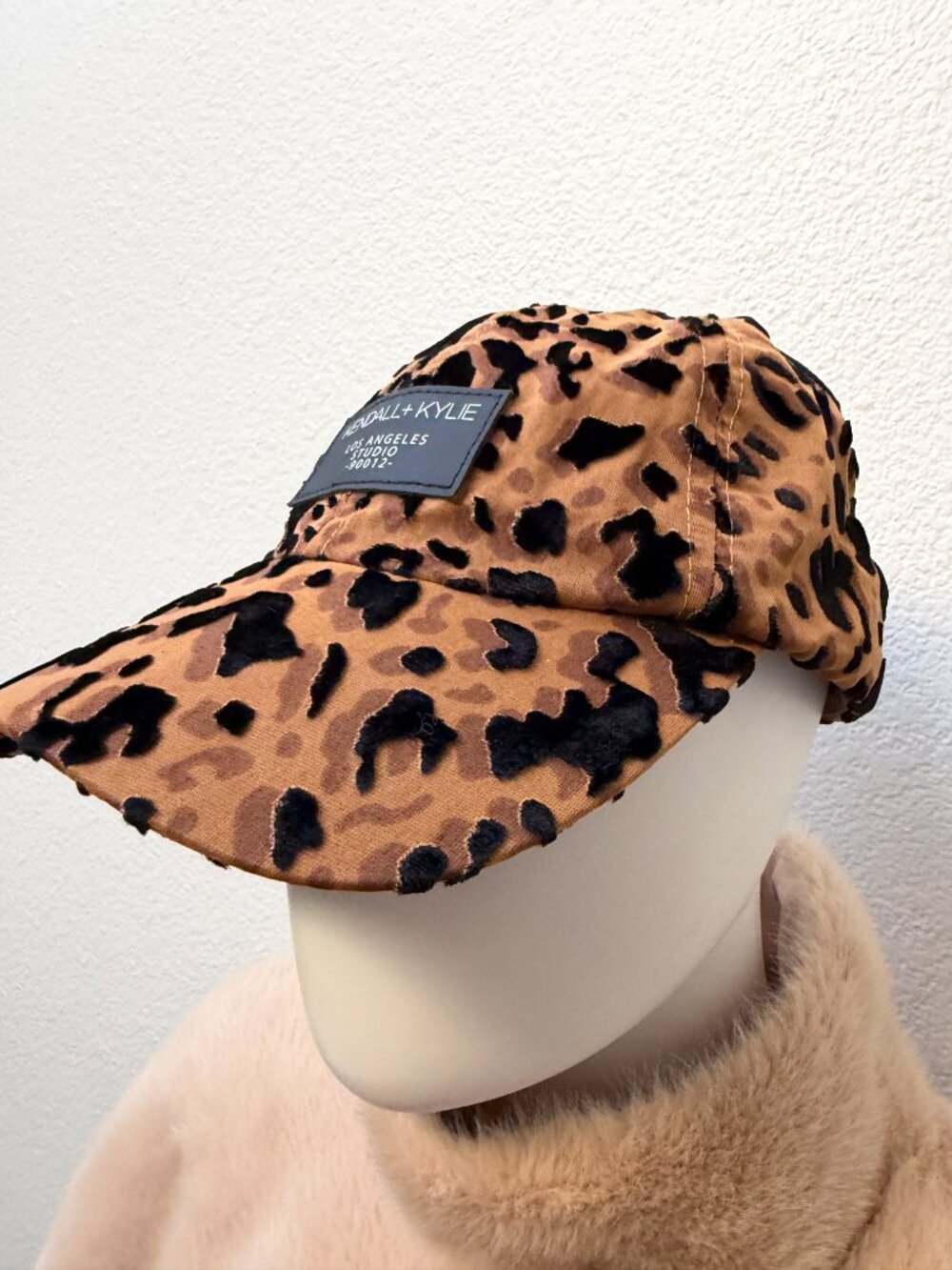 NWT Kendall + Kylie Leopard Velvet Burnout Baseball Cap Hat
